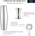 KITESSENSU Cocktail Shaker Set, 4-Piece Boston Shaker Cocktail Set Bartending Kit with 20oz & 25oz Drink Shaker Tins, Hawthorne Strainer, Double Measuring Jigger, Recipes Booklet Included
