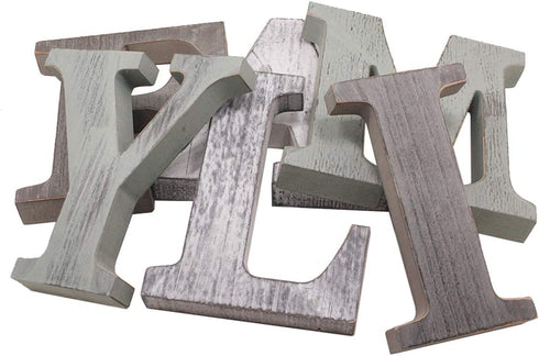 Rustic Wood Sign (FAMILY), Decorative Wooden Block Word Signs, Freestanding Wooden Letters Rustic FAMILY Signs for Home Decor