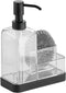 iDesign Forma BPA-Free Plastic Soap and Sponge Sink Organizer Caddy - 6" x 3.5" x 8.25", Clear/Matte Black