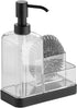 iDesign Forma BPA-Free Plastic Soap and Sponge Sink Organizer Caddy - 6" x 3.5" x 8.25", Clear/Matte Black