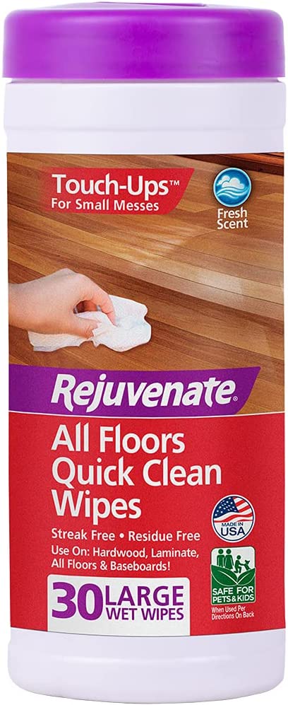 Rejuvenate All Floors Quick Clean Wipes 30 Large Floor Cleaning Wet Wipes Streak-Free Residue-Free Non-Greasy