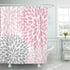 ArtSocket Shower Curtain Pale Pink Gray White Dahlias Odorless Home Bathroom Decor Polyester Fabric Waterproof 72 x 72 Inches Set with Hooks