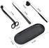 YONUFI Candle Snuffer, Candle Wick Trimmer Wick Dipper with Tray 4 in 1 Candle Accessory Set (Black)