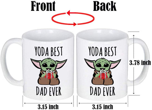 Baby Yoda Gifts for Dad, Best Dad Ever Coffee Mug for New Dad To Be Men Fathers' Day Gift Birthday Present from Daughter Son Wife (Yoda Dad)