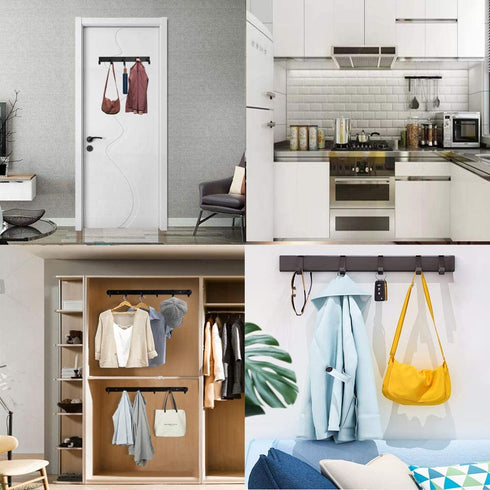 Wall Hooks Towel Hooks for Bathrooms Coat Hooks Wall Mounted Adhesive Coat Rack 5 Hooks Rack for Hanging Coats