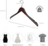 Nature Smile Solid Gugertree Wood Shirt and Dress Hangers with Notches with Anti-Rust Chrome Hook Pack of 10 (Walnut)