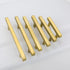 10 Pack | goldenwarm Brushed Brass Cabinet Knobs Dresser Knob Gold Kitchen Hardware - LS1212GD Stainless Steel Single Hole Square Knobs for Cabinets T Knobs 2 inch (50mm) Overall Length