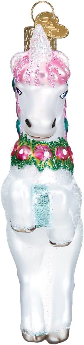 Old World Christmas Glass Blown Ornament Prancing Unicorn