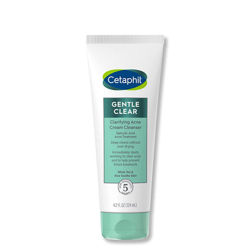 Cetaphil Acne Face Wash, Gentle Clear Clarifying Acne Cream Cleanser with 2% Salicylic Acid, Deep Cleans & Treats Acne Prone Skin, Skin Care for Sensitive Skin, 4.2oz