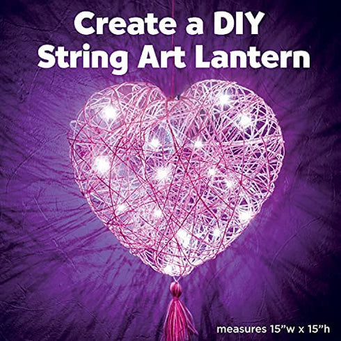 Creativity for Kids String Art Heart Light - Create a Heart Shaped String Art Lantern - String Art Kids for Kids Pink