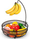 Auledio Fruit Basket Bowl with Banana Tree Hanger, Vegetables Storage Snacks holder Rack Bread Stand