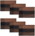 SHACOS Table Placemats Set of 6 with Table Runner Woven Vinyl Wipe Clean Heat Resistant Table Mats and Runner Set for Dining Table, Ombre Coffee Black