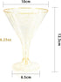 Liacere 24 Pack Gold Glitter Plastic Martini Glasses - 6.25oz Disposable Cocktail Glasses - Plastic Margarita Glasses Perfect for Wedding & Party