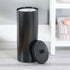 mDesign Plastic Floor Stand Toilet Paper Organizer w/Cover, 3-Roll Space-Saving Tissue Storage - for Bathroom, Fits Under Sink, Vanity, Shelf, in Cabinet, Corner - Hyde Collection - Black