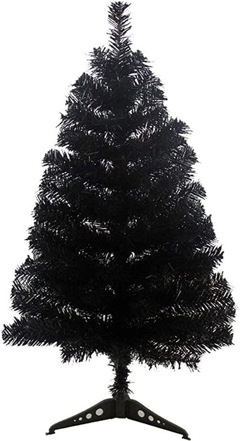 S-SSOY 3 Foot Christmas Trees Artificial Xmas Pine Tree with PVC Leg Stand Base Home Office Holiday Decoration (Black)