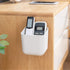 Suwimut 4 Pack Hole-Free Remote Holder Wall Mount, Self-Adhesive Organizer Storage Box for Table and Nightstand, White