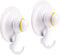 Qmagic Patented Technological Strong Vacuum Suction Cup Hooks - Suitable for Rough Surfaces - Heavy Duty Hooks Organizer for Towel, Robe, Loofah - Removable - Reusable - Cup Diameter 72mm (White, 2)
