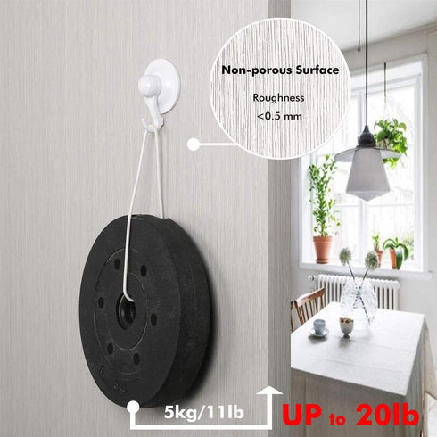 Qmagic Patented Technological Strong Vacuum Suction Cup Hooks - Suitable for Rough Surfaces - Heavy Duty Hooks Organizer for Towel, Robe, Loofah - Removable - Reusable - Cup Diameter 72mm (White, 2)