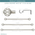 SnugSet | Quick Easy Installation | No Tools Option | 72"-144" Adjustable | 1" Dia. Durable Steel Rod | 4 Brackets Included | Supports Heavy Fabrics | Decorative Nickel Cage Ball Finial