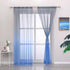 Autumn Dream Linen Ombre Sheer Curtains Voile Rod Pocket Blue and Grey Gardient Semi Sheer Curtains for Bedroom Living Room Nursery, 52by84 inch (2 Panels)