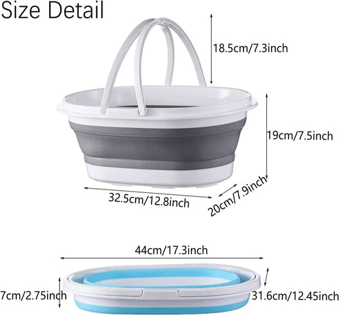 Haundry Portable Collapsible Bucket, 3.2 Gallon Foldable Mop Bucket for Cleaning, Upgraded Version Space Saving for Cleaning Mop, Camping, Tail gating, Car Bucket, Outdoor, Garden
