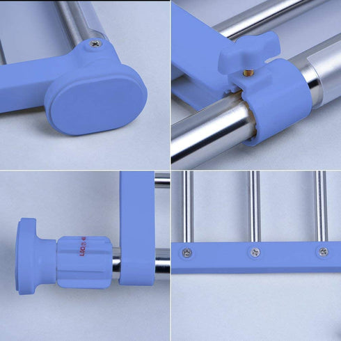 Hershii Closet Tension Shelf & Rod Expandable Metal Storage Rack Adjustable Organizer DIY Divider Separator for Cabinet Wardrobe Cupboard Kitchen Bathroom - Blue