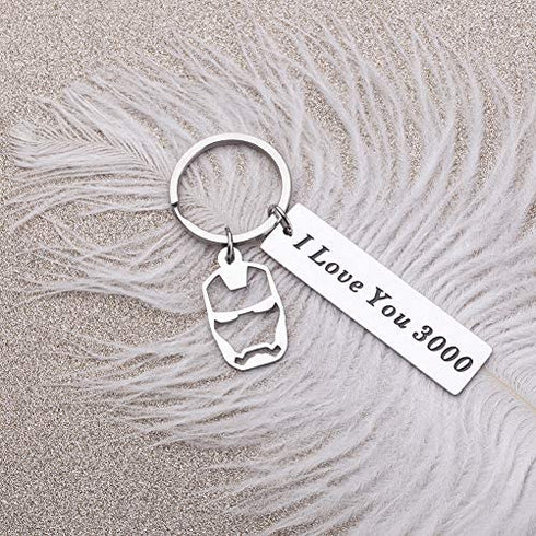 I Love You 3000 Keychain for Dad from Daughter Drive Safe Key Chain for Boyfriend Birthday Christmas Valentines Present from Girlfriend Gift for Father Day Graduation Couples Keyrings for Husband Wife