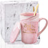 Best Mom Ever Coffee Mug for Mom Mother Mothers Day Mom Mug from Daughter Son Mom Coffee Mug 14Oz Pink Marble Mug with Exquisite Box Spoon Coaster