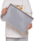 MAONAME Grey Serving Tray with Handles, Modern Decorative Tray for Coffee Table, Plastic Rectangular Tray for Ottoman, Bathroom, Decor, 15.75 x 10.2 x1.57