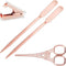 Rose Gold Desk Accessories Set - Scissors, Staple Remover and 2 Letter Openers, Luxury Rose Gold Office Supplies & Desk Decorations