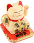 3.5-Inch Solar-Powered Lucky Cat Feng Shui Ornaments Lucky Cat Maneki Neko Waving Arm for Fortune Money and Good Luck (#1)