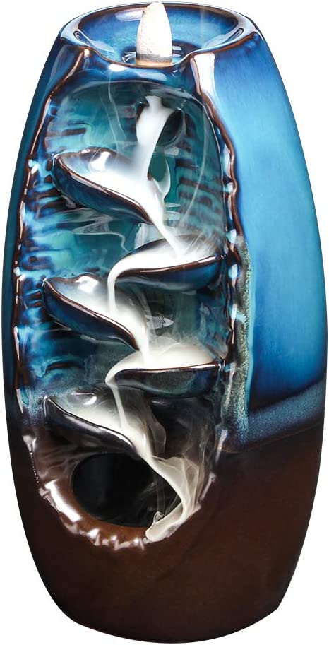 Attom Tech Home Back Flow Incense Burner, Ceramic Waterfall Incense Holder, Incense Ash Catcher