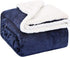 EMME Sherpa Fleece Blanket Reversible Warm Cozy Microfiber Soft Plush Throw Blanket, Fuzzy Blanket Ultra Luxurious Plush Blanket for Bed Couch Sofa Outdoor Travel (Navy, 50"x60")