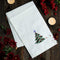 Candy Cottons Christmas Napkins Cloth Napkins,100% Cotton White Napkins - Soft & Comfortable, Reusable Napkins, Perfect Table Napkins, Cocktail Napkins, Christmas Tree Embroidered, 6 Pack (18”X18”)