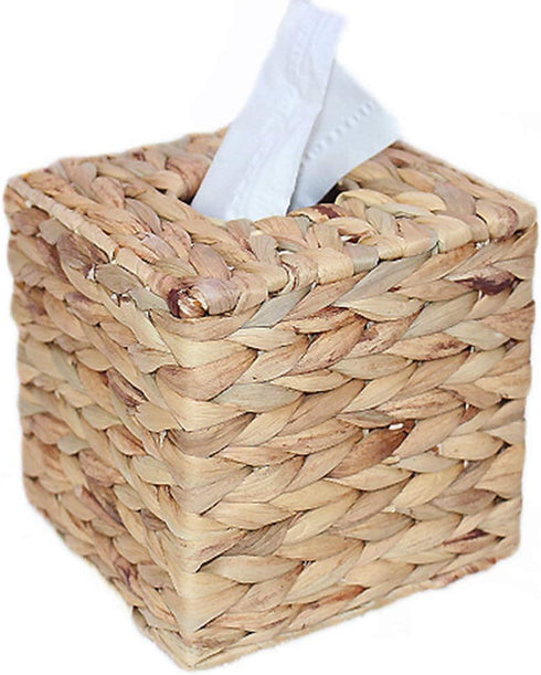 YIWEN Square Tissue Box Holder Decorative Woven Tissue Box Cover Decorative Napkin Holder Automotive Decoration Tissue Cover for Bathroom Vanity Countertops, Bedroom, Desks, Tables, Office, Kitchen