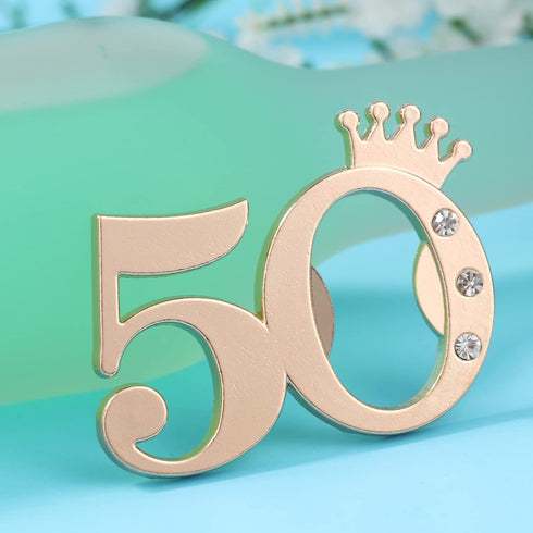 12 pcs Wedding Souvenir for Guests,Number 50 Golden Wedding Beer Bottle Openers for 50th Wedding Anniversary 50th Bottle Opener Birthday Party Favor Souvenirs or Decor