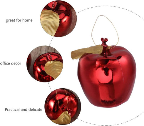 BESPORTBLE 24pcs Shatterproof Christmas Tree Baubles Apple Shaped Hanging Ornaments for Xmas Holiday Wedding Party Decoration (Red)