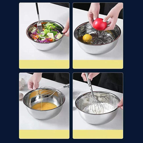 Set of 2 304 Stainless Steel Kitchen Fine Mesh Food Strainer with Handle + Steel Pot