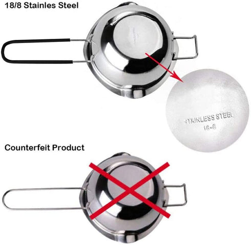 600ML Stainless Steel Double Boiler Pot with Heat Resistant Handle For Melting Chocolate, Butter,Candle and Soap Making