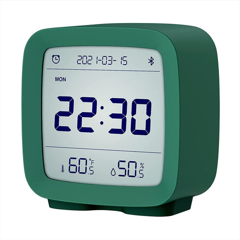 Qingping Smart Bluetooth Digital Alarm Clock with Multiple Alarms, Battery Operated Small Alarm Clock with Temperature and Humidity Display for Bedroom, Easy Settings Through app