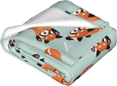 Kadiman Red Panda Bears Flannel Fleece Throw Blanket for Kids Lightweight Cozy Plush Bed Blanket for Bedroom Living Rooms Sofa Couch 50InchX40Inch