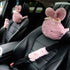 MeiBoAll Car Headrest Pillow, 2pcs Cute Cartoon Car Headrest Neck Support Cushion Plush Rabbit Automotive Interiors Trim Decoration Mounted Headrest Pillows for Car Front Seats, White