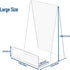 TRIMOU Clear Acrylic Book Stand with Ledge Clear Acrylic Book Display Easel, Display Stand for Displaying Books Pictures Albums Comic Books CDs Artworks Tablets or Other Items (Large)