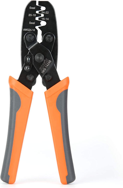 IWISS Weather Pack Sealed Connector Crimping Tool - Wire Crimper for Delphi Metri-Pack 150, 280 & Weather-Pack Terminals AWG24-14