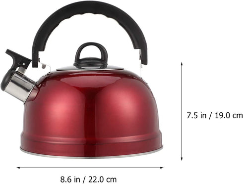 Cabilock Stove Top Whistling Tea Kettle Stainless Steel Teakettle Teapot with Cool Toch Ergonomic Handle 1. 2L Red