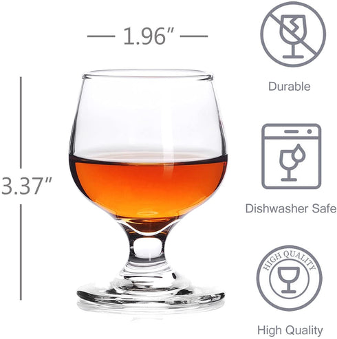 Shot Glasses, 3.5oz Shot Glass Set of 6/Clear Shot Glasses/Cute Shot Glasses/Perfect for Tasting Brandy/Glass Snifters