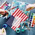 Koogel 7 Pcs Plastic Stencil Template, 3 Sizes American Flag 13/50 Star Stencil Template for Planner/Notebook/Wood/Wall/Graffiti/Card DIY Drawing Painting Craft Projects