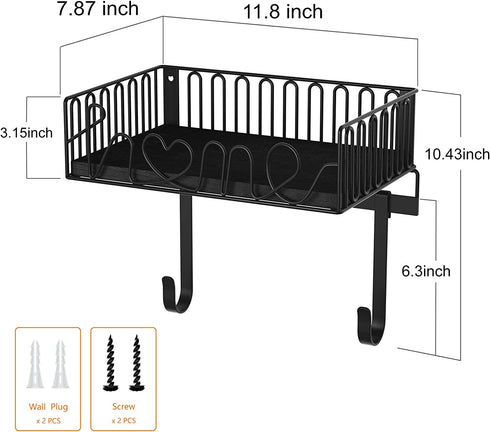 SRIWATANA Ironing Board Hanger Wall Mount, Iron and Ironing Board Holder for Laundry Room Organization and Storage - Black
