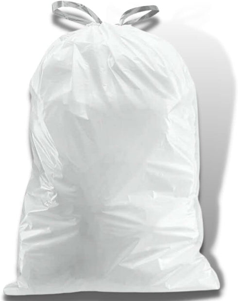 Plasticplace W8DSWHJR100 8 Gallon Trash Bags ”‚ 0.7 Mil ”‚ White Drawstring Garbage Can Liners ”‚ 22" x 22" (100 Count)