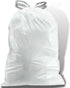 Plasticplace W8DSWHJR100 8 Gallon Trash Bags ”‚ 0.7 Mil ”‚ White Drawstring Garbage Can Liners ”‚ 22" x 22" (100 Count)